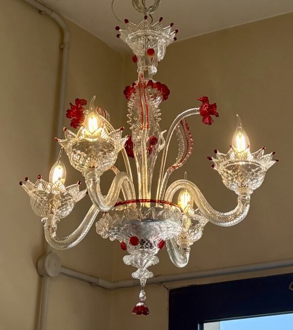 Lampadario in vetro di Murano